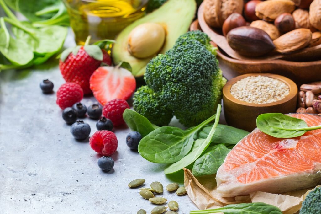 fruits, nature, vegetables, nuts, leaves, diet, food, balance, healthy