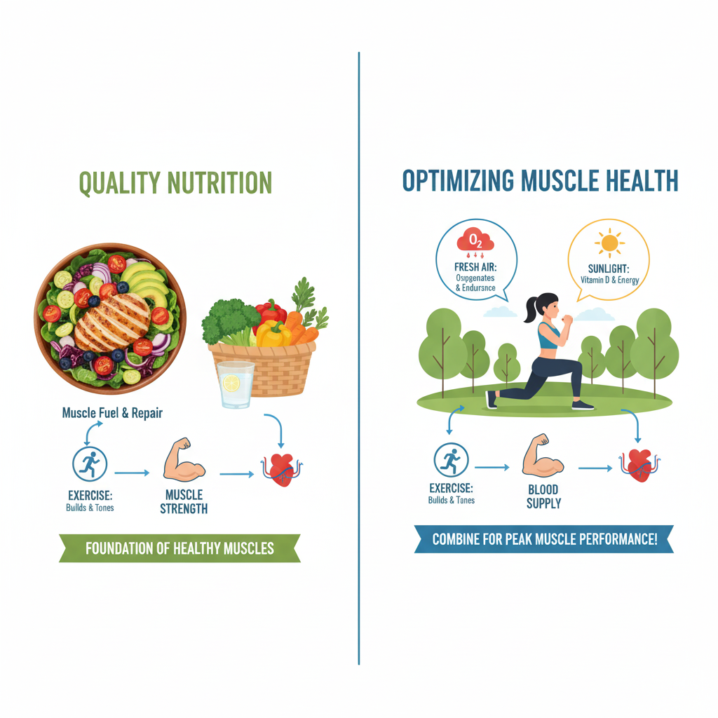 Exercise with Fresh Air and Sunlight Person exercising outdoors in sunlight demonstrating blood supply and muscle strength principles.